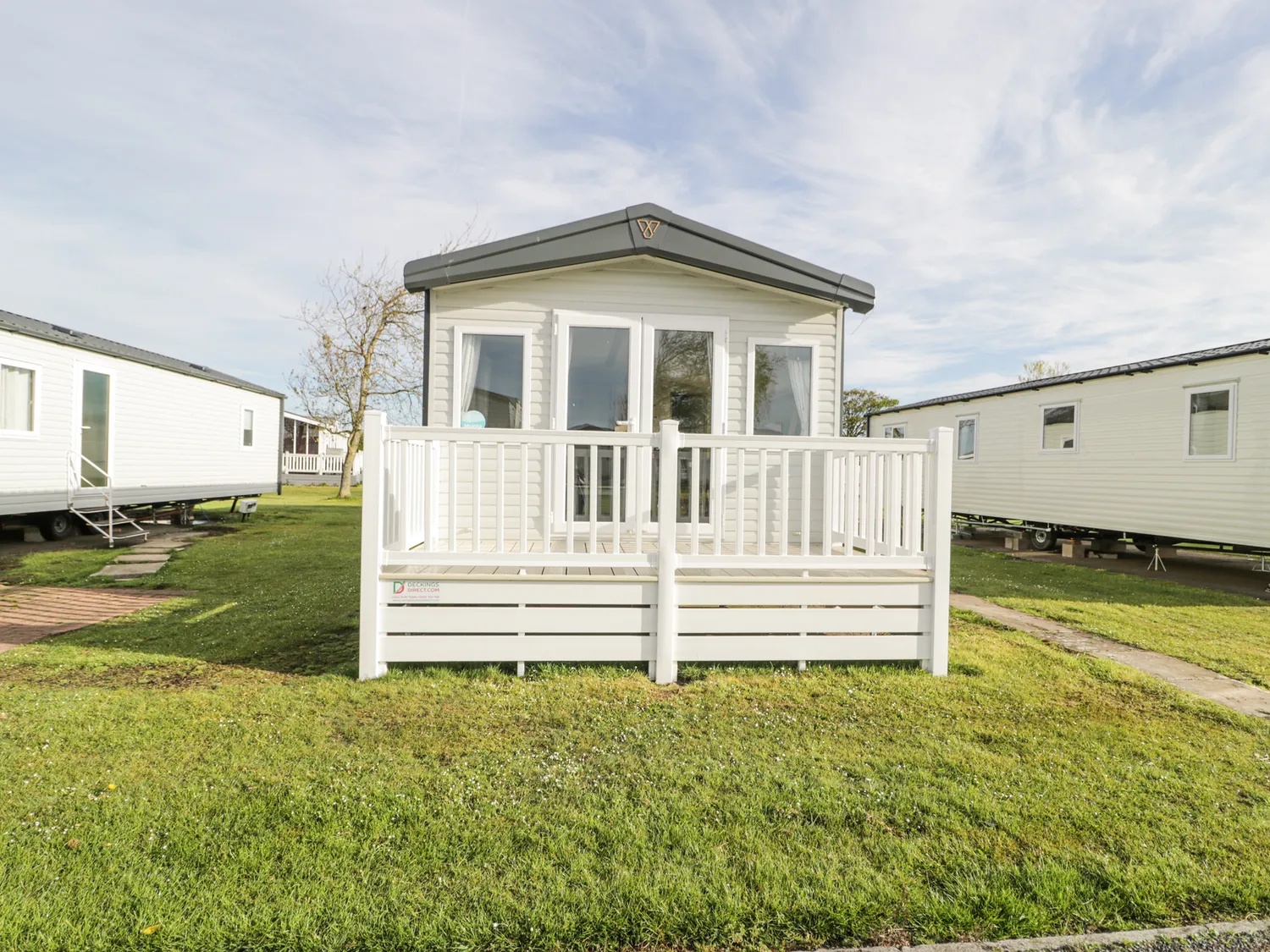 Exterior of a lodge on Manor House Holiday Park